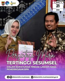 Kabupaten Musi Rawas Raih Nilai Tertinggi Kepatuhan Tindak Lanjut Hasil Pemeriksaan BPK