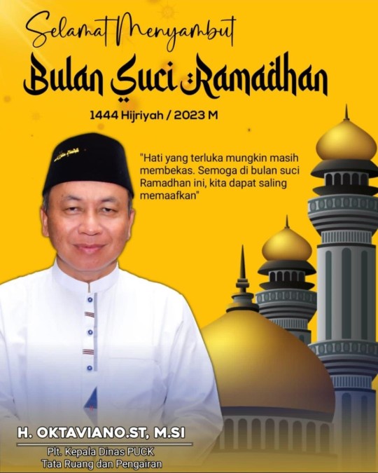 Dinas PUCKTRP Kabupaten Musi Rawas Mengucapkan Selamat Menyambut Bulan Suci Ramadhan 1444 H
