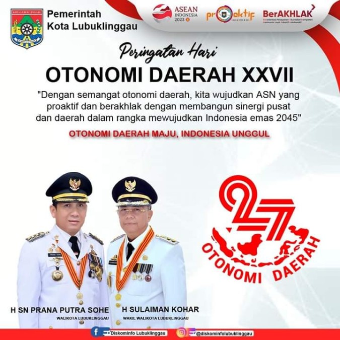 Selamat Hari Otonomi Daerah Tahun 2023