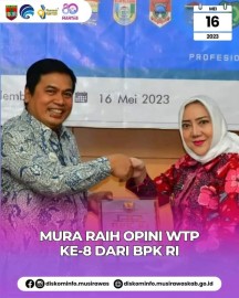 BPK RI Anugerahkan Kepada Pemkab Musi Rawas Opini Wajar Tanpa Pengecualian Untuk ke 8 Kalinya