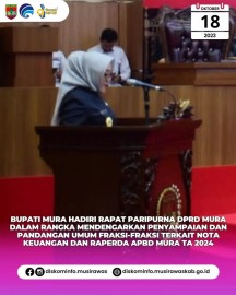 Bupati Musi Rawas Hadiri Rapat Paripurna DPRD Terkait APBD Tahun Anggaran 2024