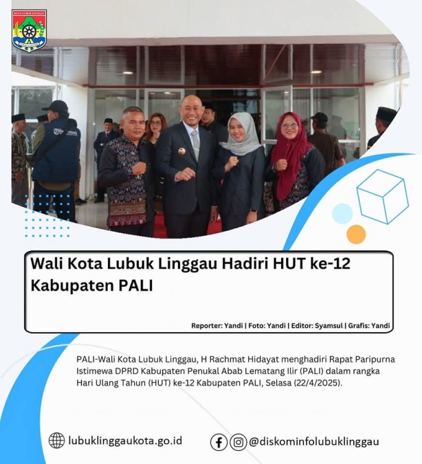 Wali Kota Lubuk Linggau Hadiri HUT ke-12 Kabupaten PALI